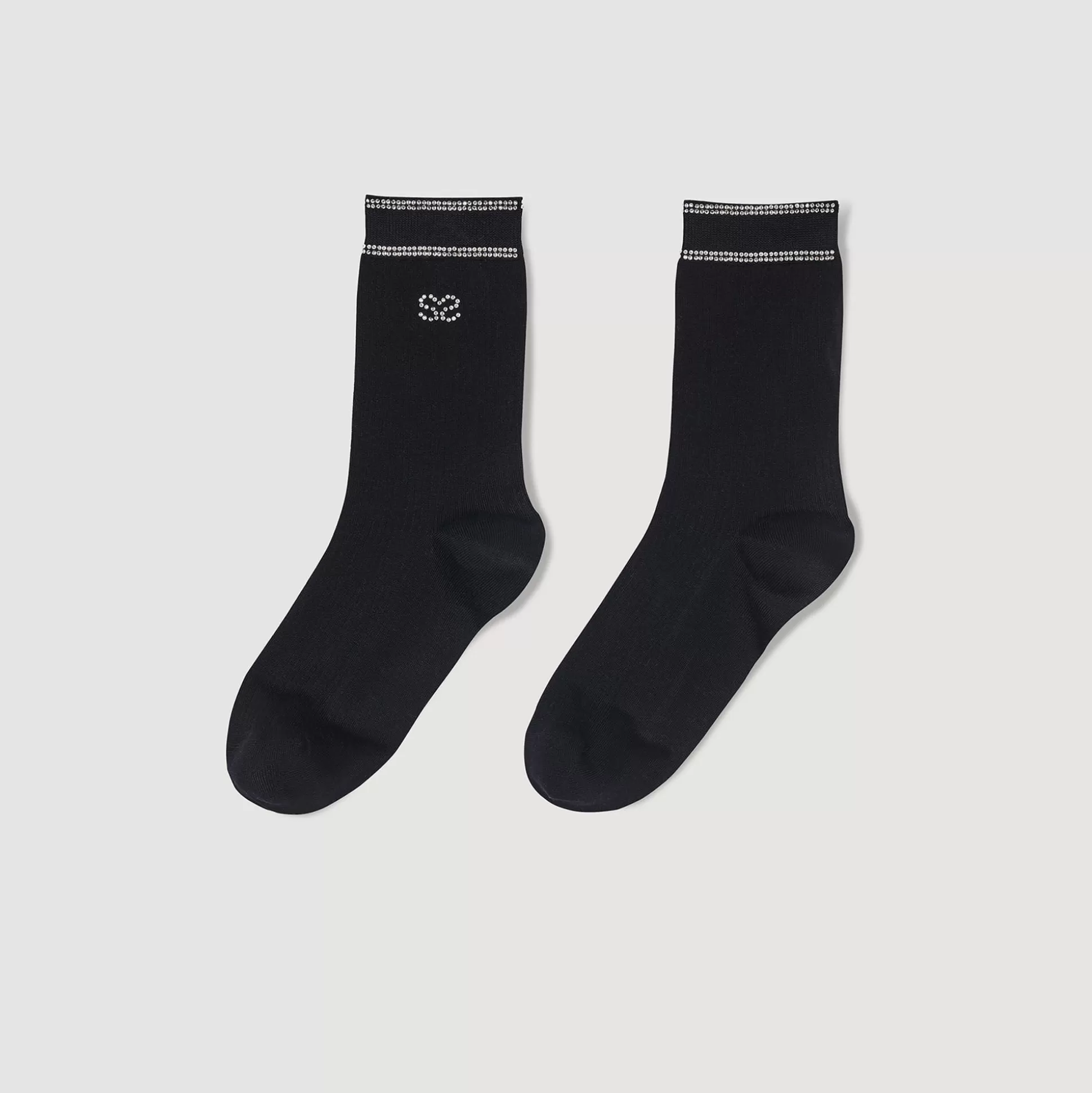 Socken>Sandro Socken Mit Strass-Verzierung Schwarz