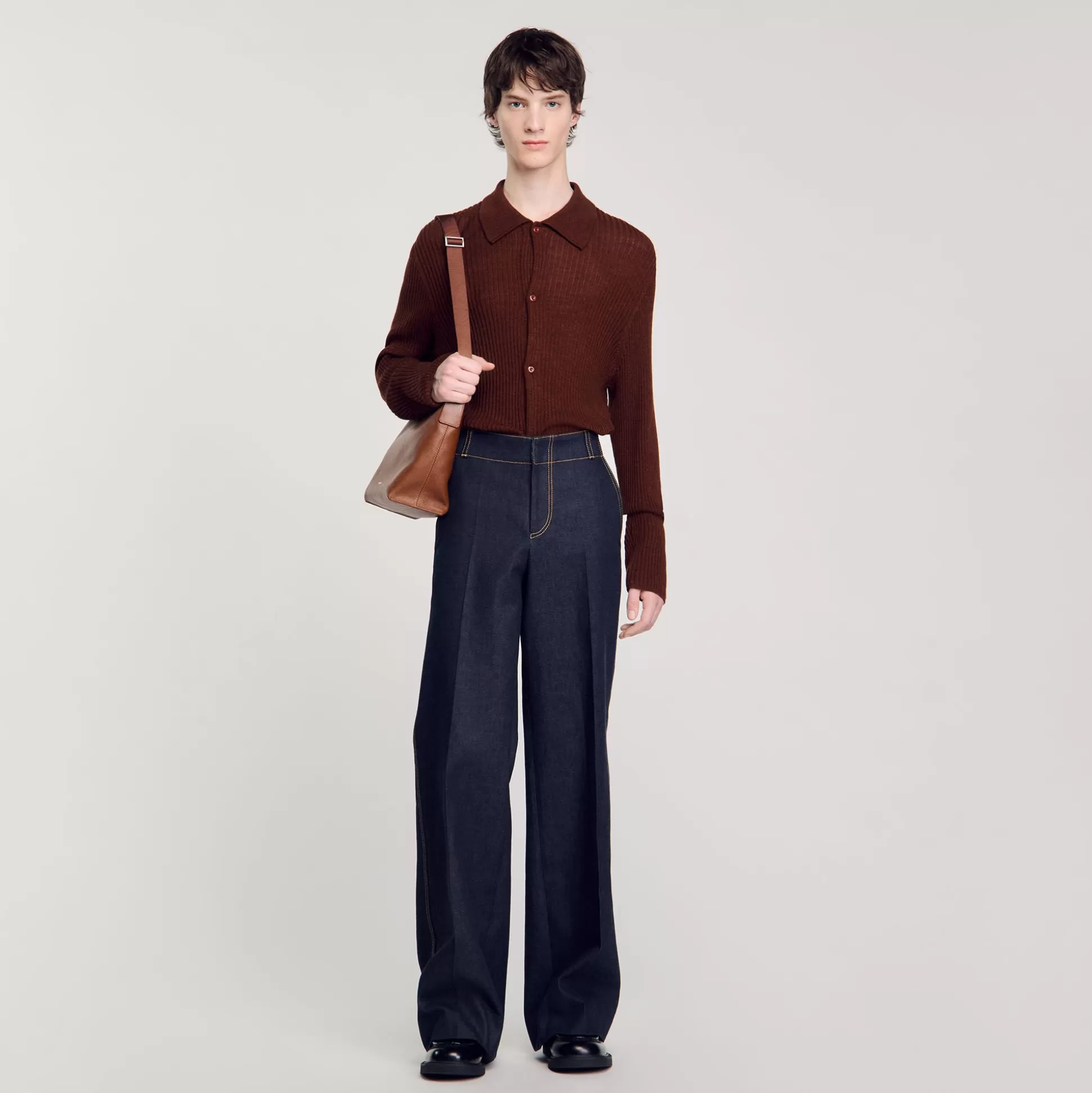 Pullovers & Cardigans | Hemden>Sandro Strickhemd Cognac