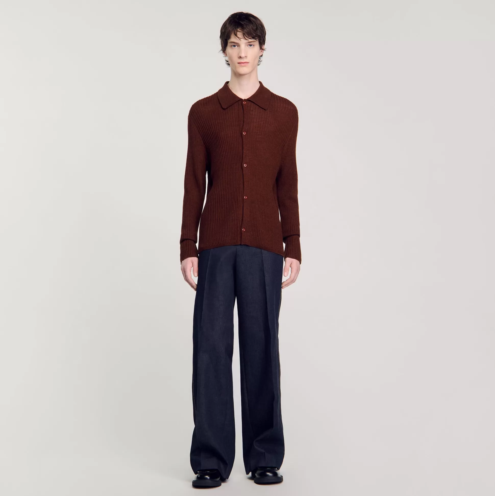 Pullovers & Cardigans | Hemden>Sandro Strickhemd Cognac