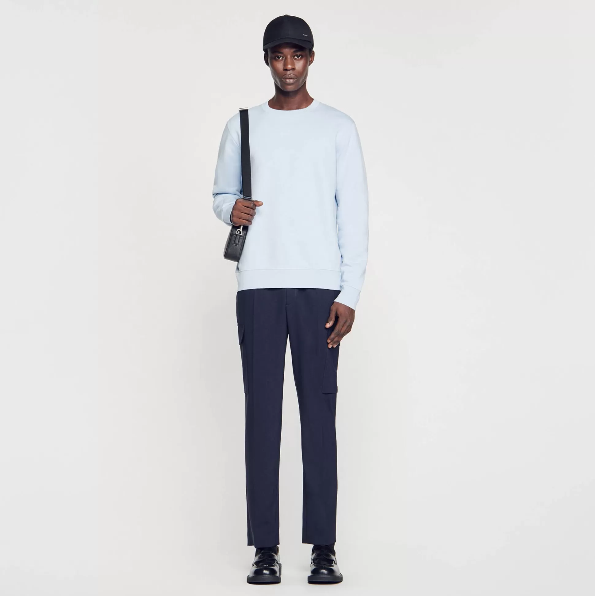 Sweatshirts & Jogging>Sandro Sweatshirt Aus Molton Mit Stickerei Himmel-Blau