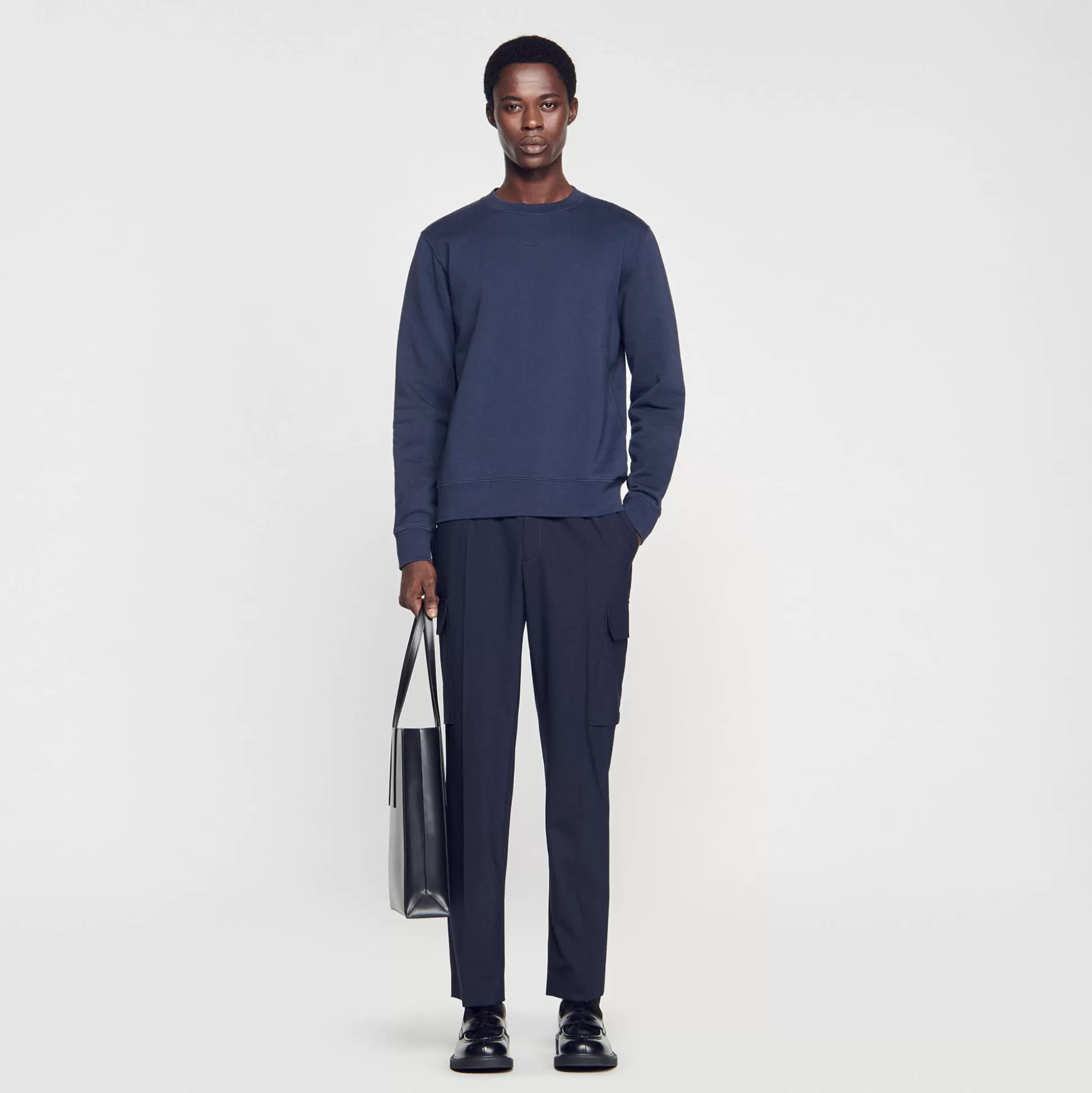 Sweatshirts & Jogging>Sandro Sweatshirt Aus Molton Mit Stickerei Marine