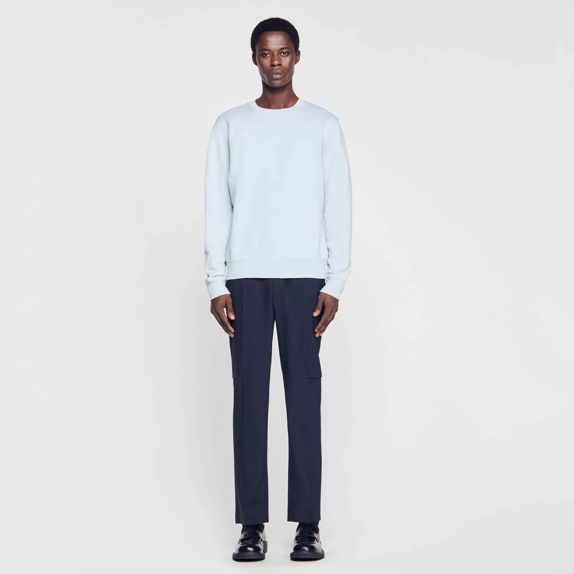 Sweatshirts & Jogging>Sandro Sweatshirt Aus Molton Mit Stickerei Himmel-Blau