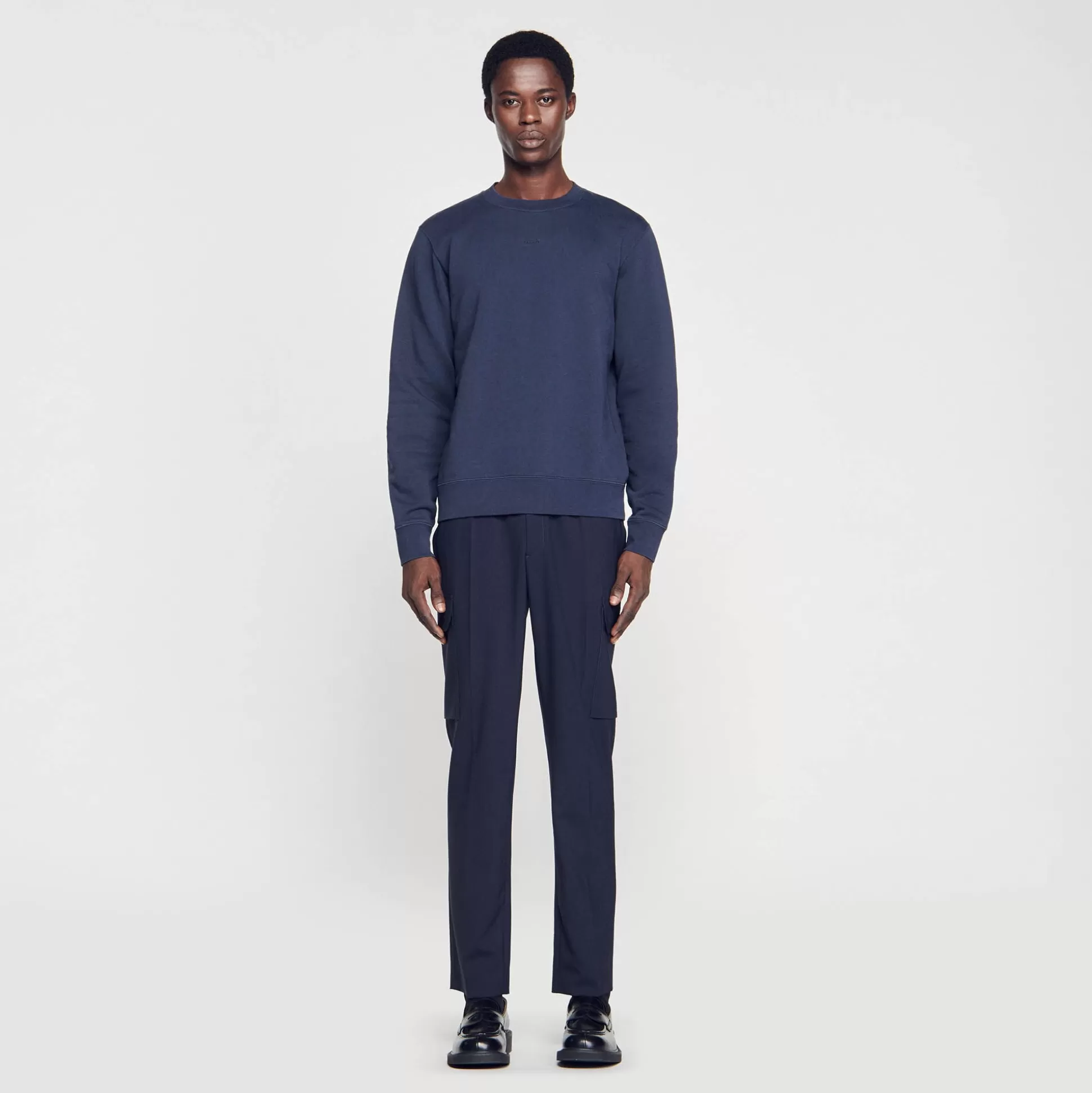 Sweatshirts & Jogging>Sandro Sweatshirt Aus Molton Mit Stickerei Marine