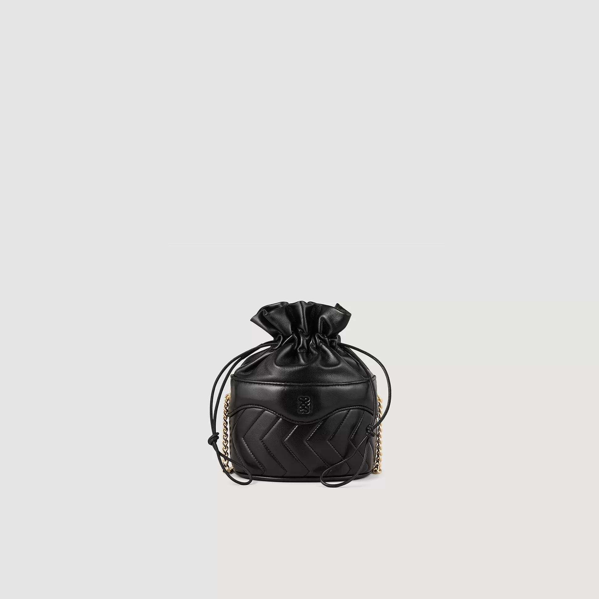 Minitaschen>Sandro Tasche Le Bonbon Aus Gestepptem Leder Schwarz