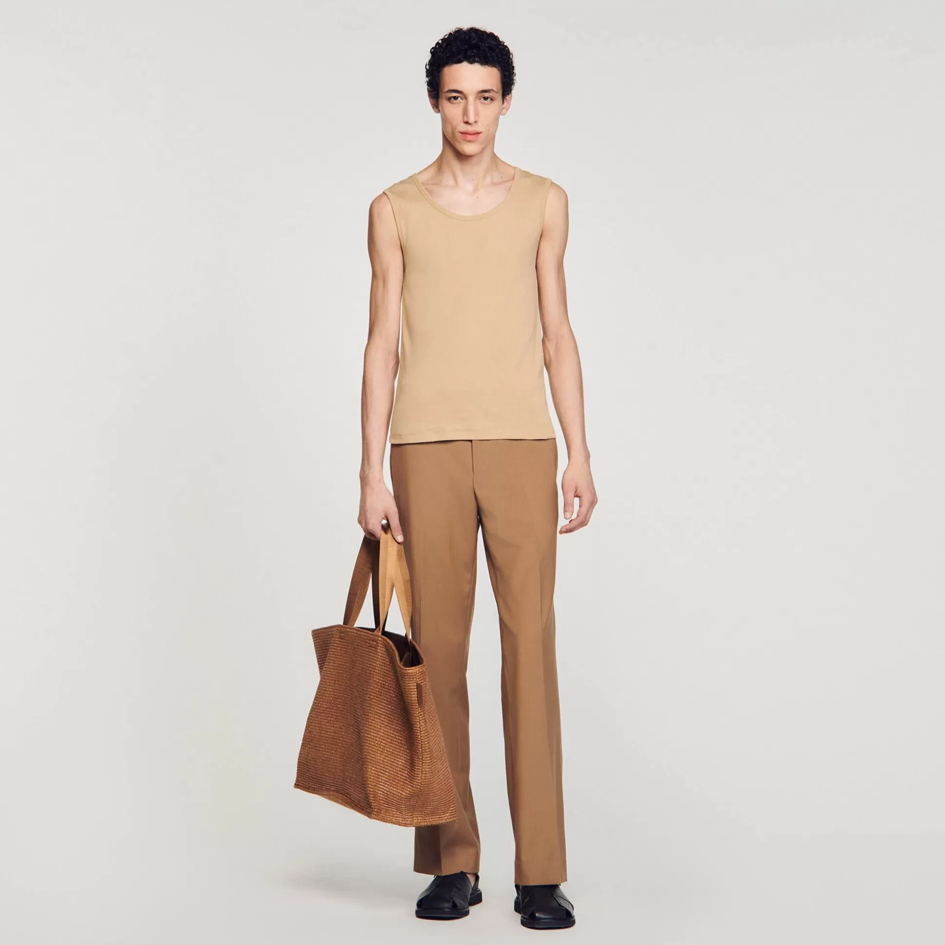 T-Shirts & Polos>Sandro Top Aus Baumwolle Beige