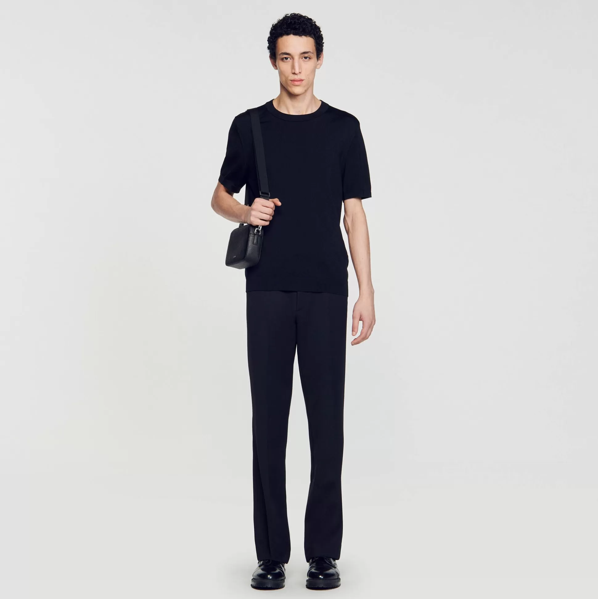 T-Shirts & Polos | Pullovers & Cardigans>Sandro T-Shirt Aus Strick Schwarz