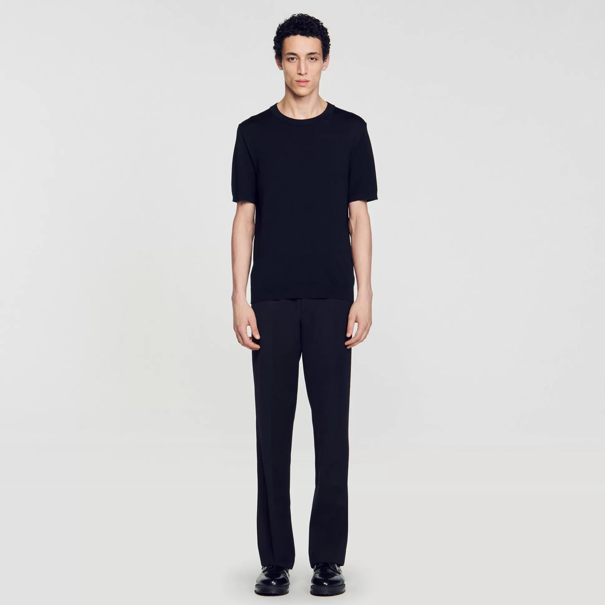 T-Shirts & Polos | Pullovers & Cardigans>Sandro T-Shirt Aus Strick Schwarz