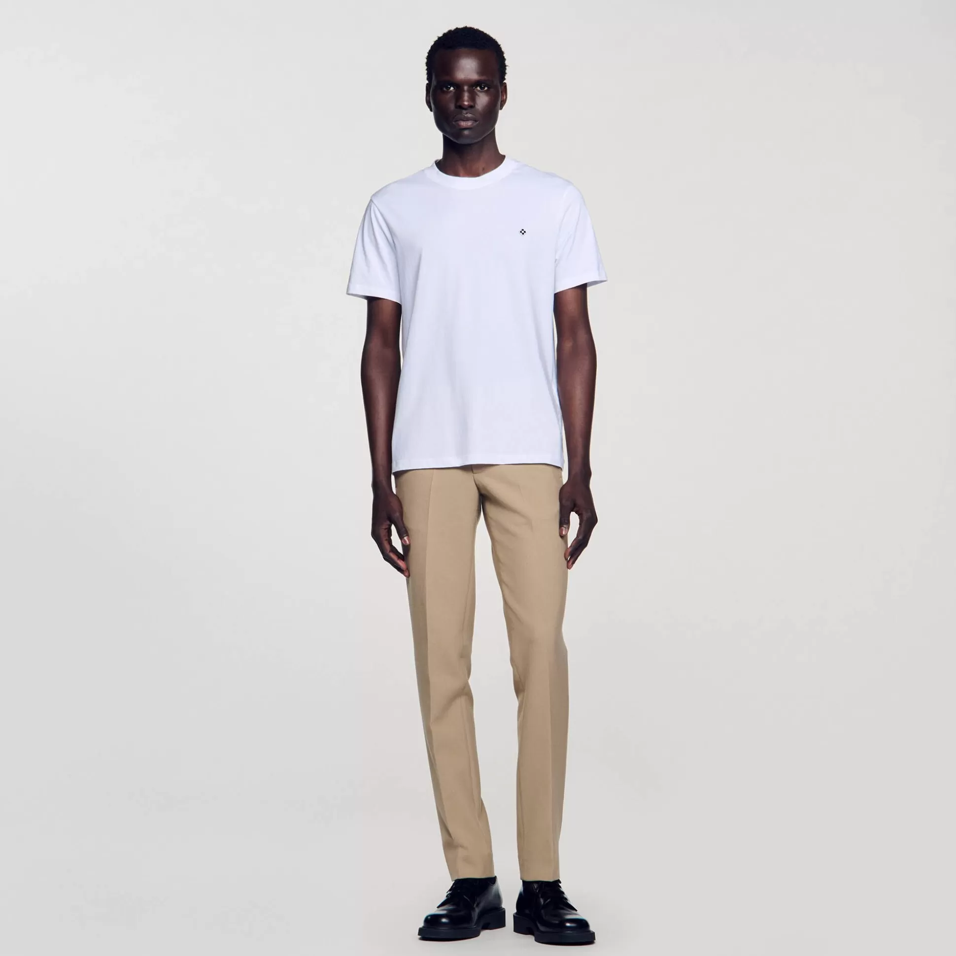 T-Shirts & Polos>Sandro T-Shirt Mit Square-Cross-Aufnäher Weiß