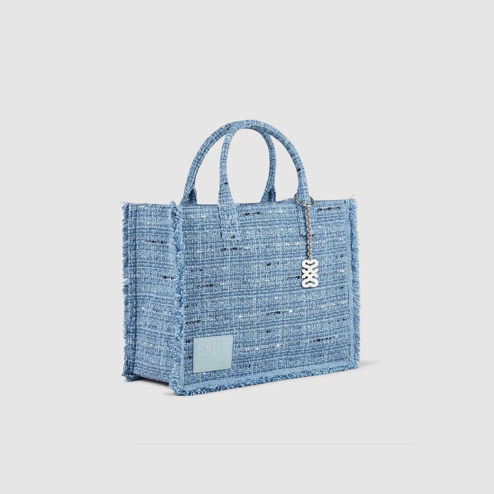 Schultertasche | Tote Bag>Sandro Tweed-Shopper Kasbah Blau