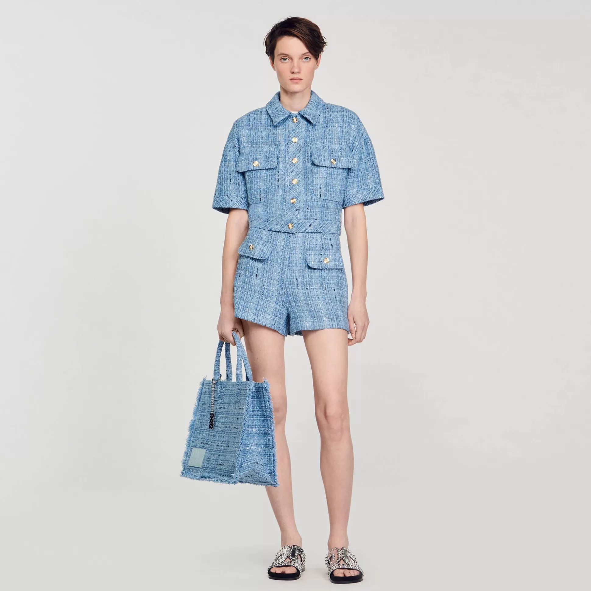 Kombiteile | Röcke & Shorts>Sandro Tweedshorts Blau