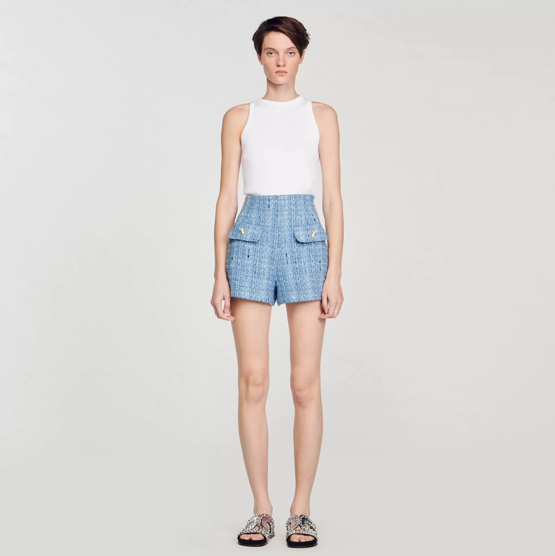 Kombiteile | Röcke & Shorts>Sandro Tweedshorts Blau