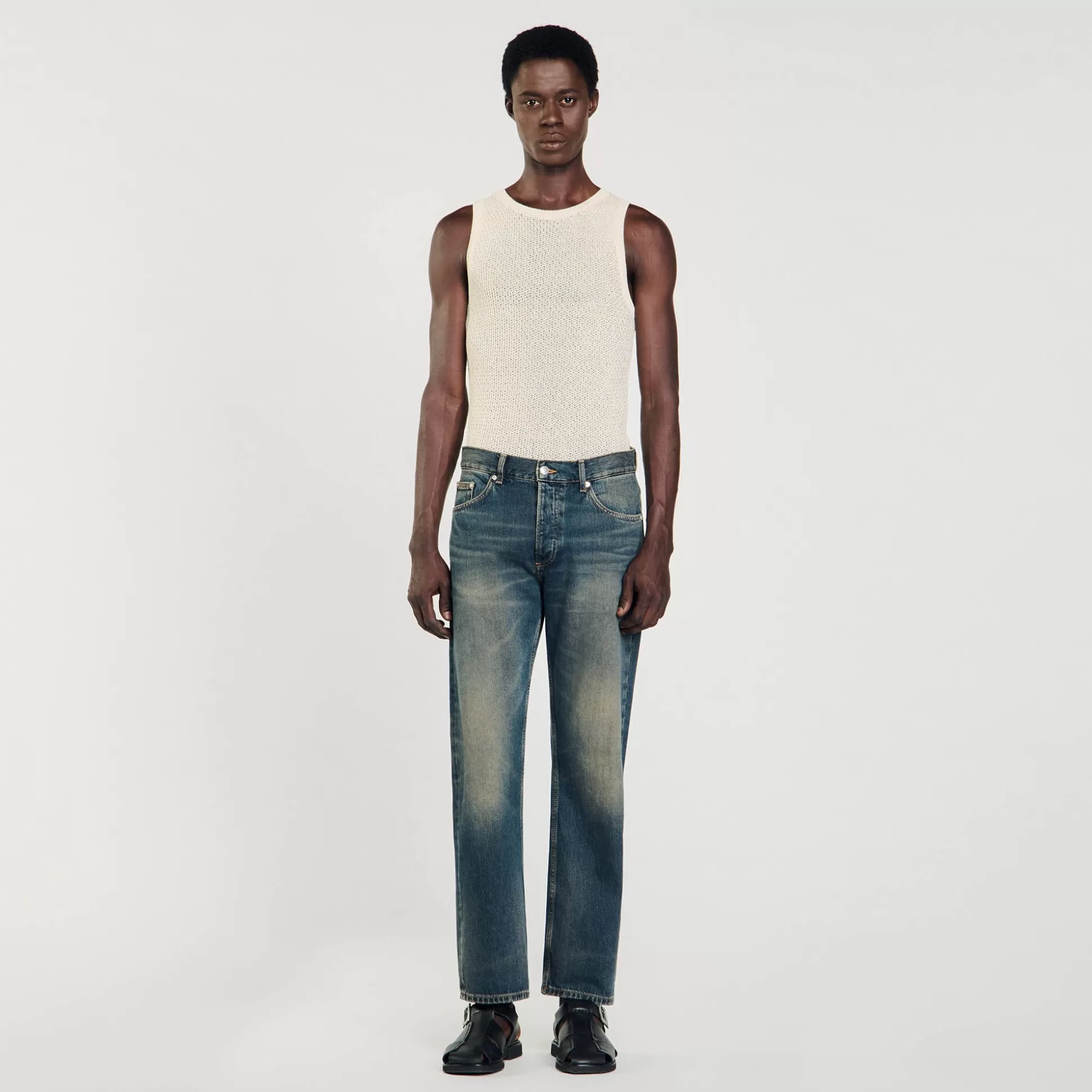 Jeans>Sandro Verwaschene Regular Fit Jeans Blue-Vintage-Denim