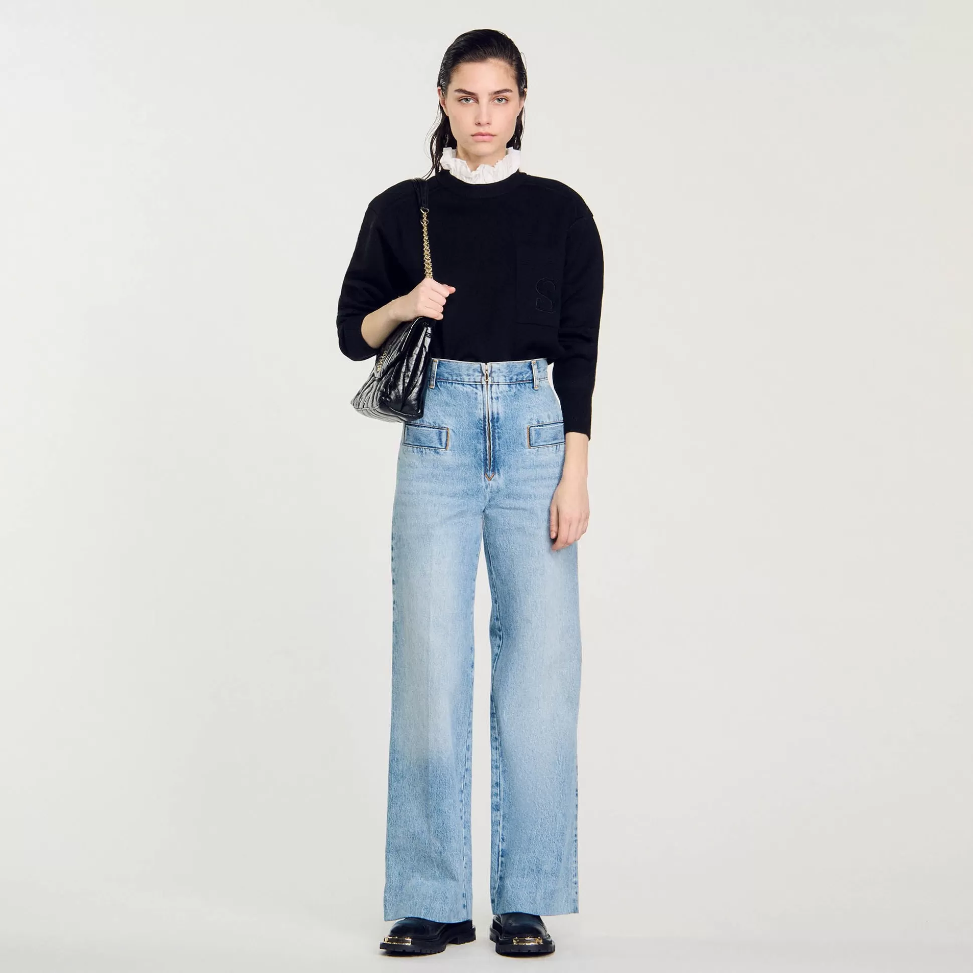 Hosen & Jeans>Sandro Weite Jeans Jeansblau