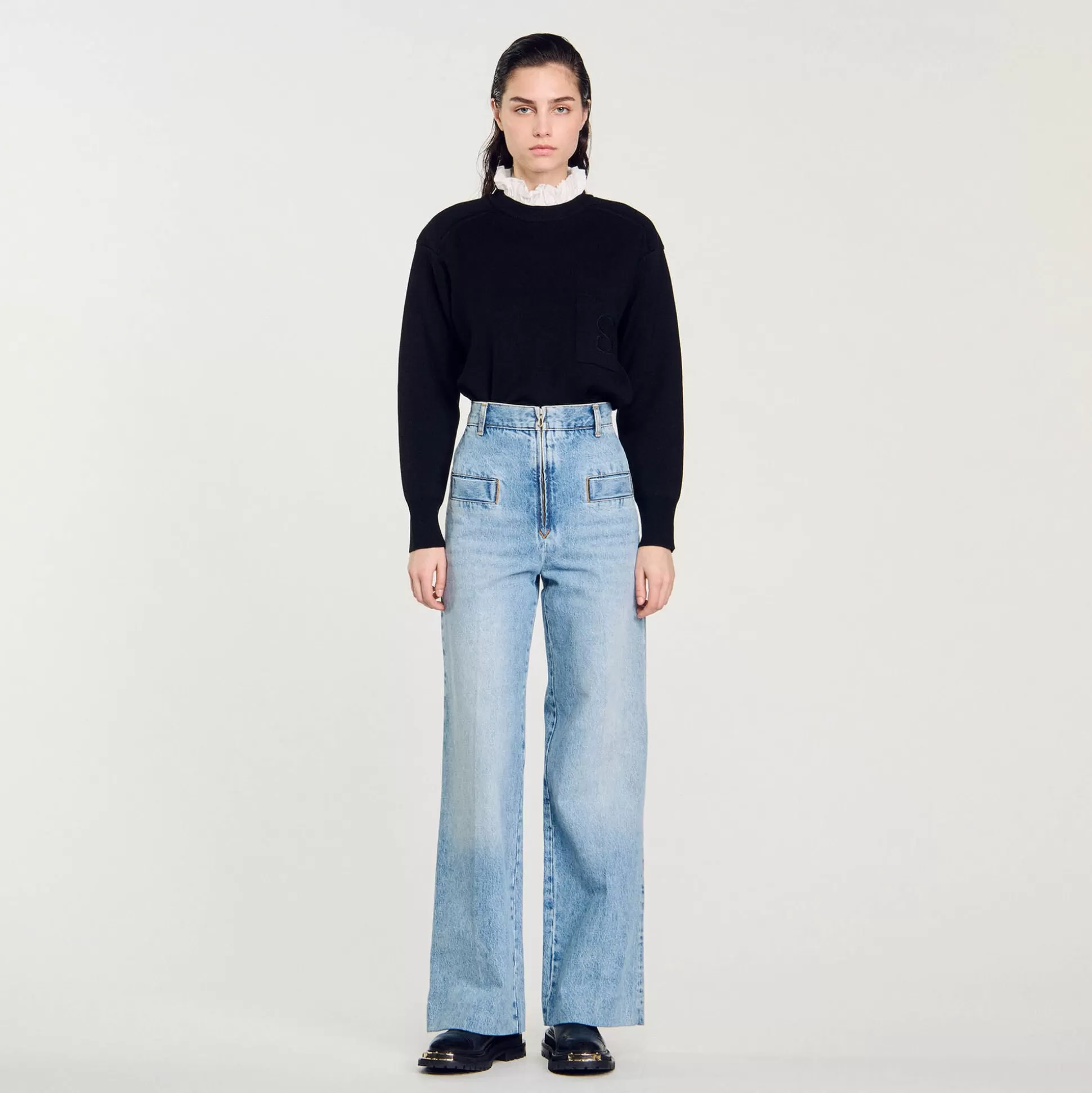 Hosen & Jeans>Sandro Weite Jeans Jeansblau