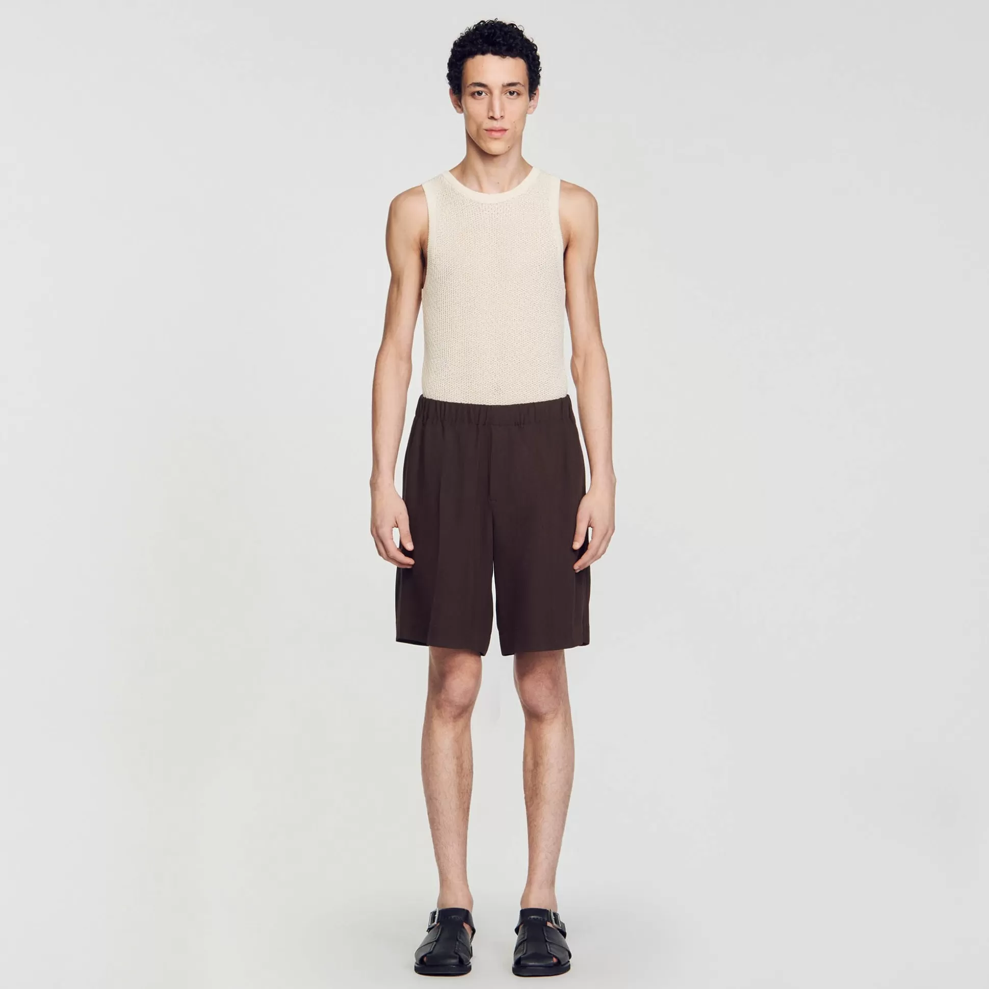 Hosen & Shorts>Sandro Weite Shorts Dunkel-Braun